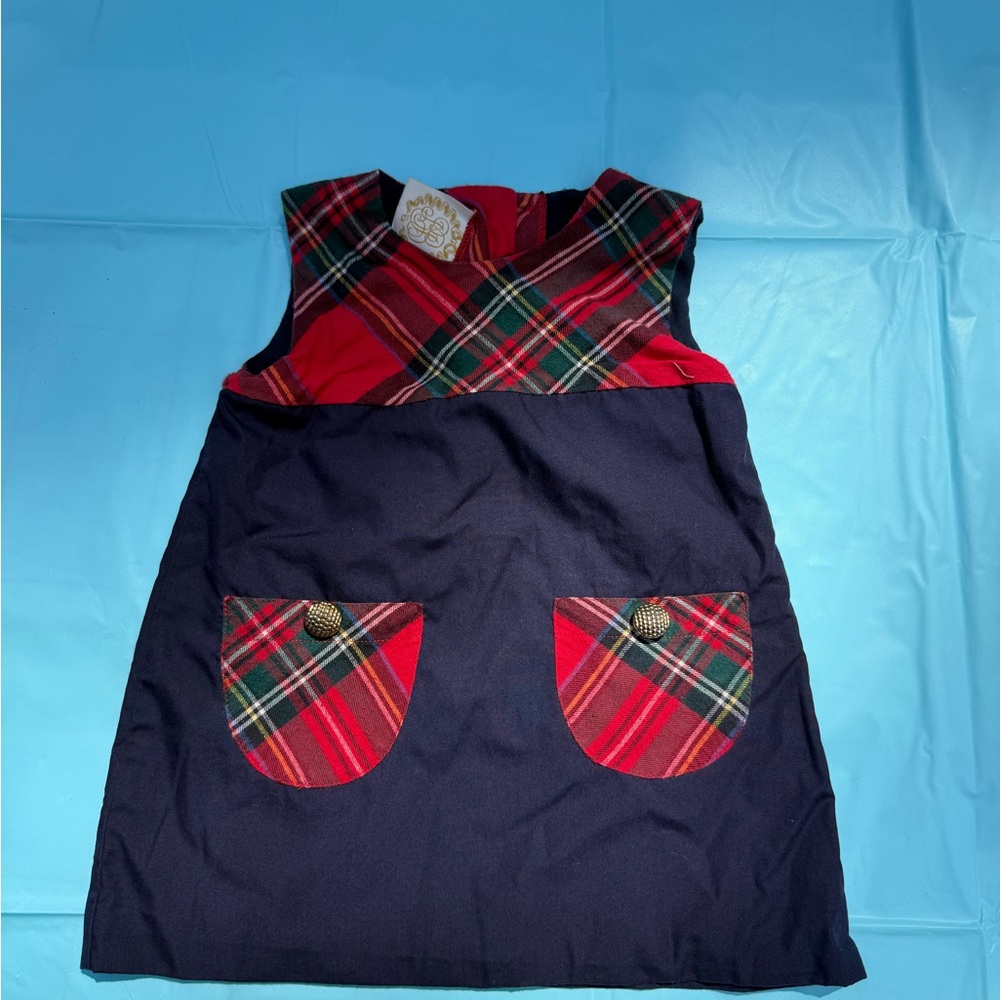 TBBC Beaufort Bonnet Plaid and Navy Sleeveless Dress